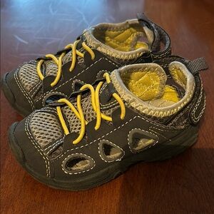 Carter's Black and Yellow Sneakers with Breathable Mesh and Rugged Sole
